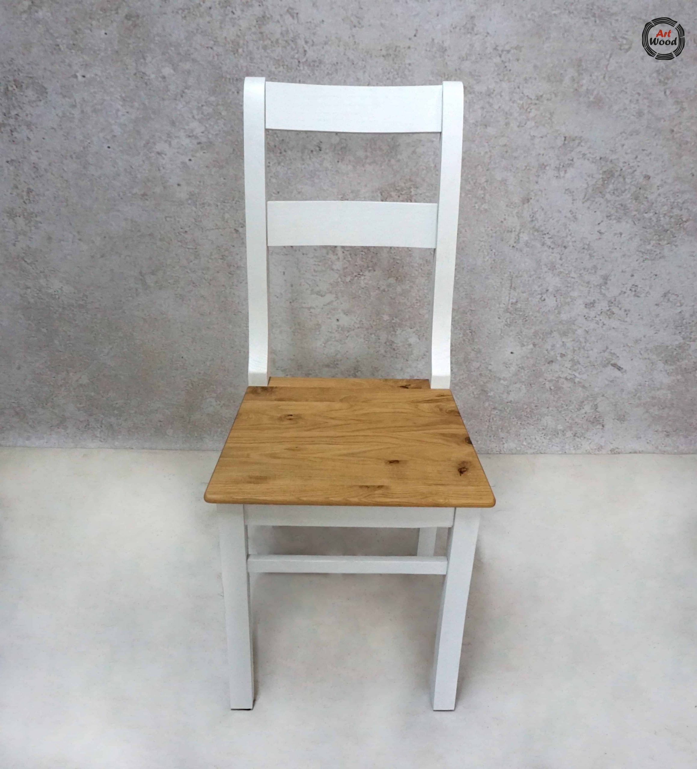 krzesło dębowe białe