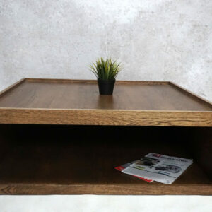 Loftowy stolik kawowy kwadratowy z wnęką MILK